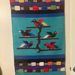 Colorful Bird Tapestry. 29” X 51”.